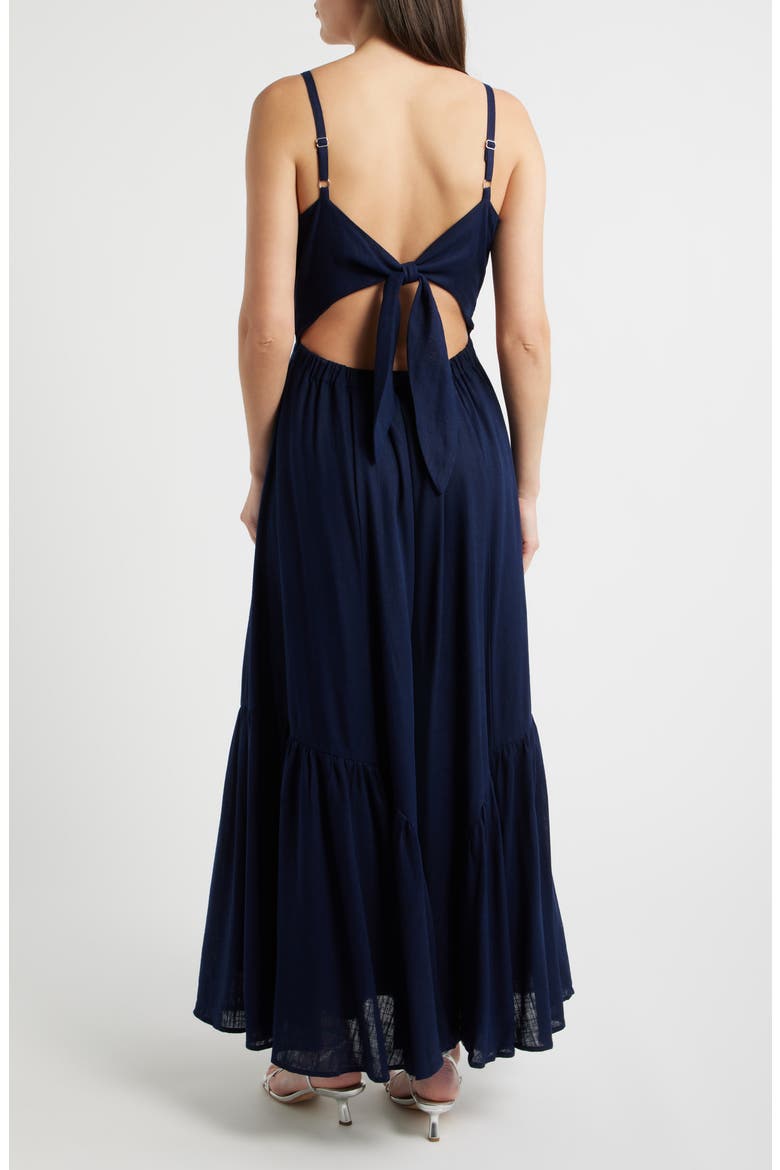 Twist Front Cutout Maxi Dress, Alternate, color, CLASSIC NAVY