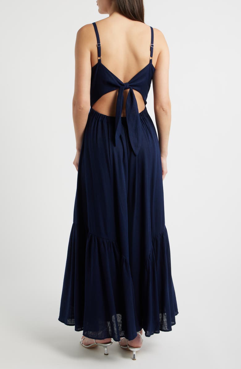 CeCe Twist Front Cutout Maxi Dress, Alternate, color, Classic Navy