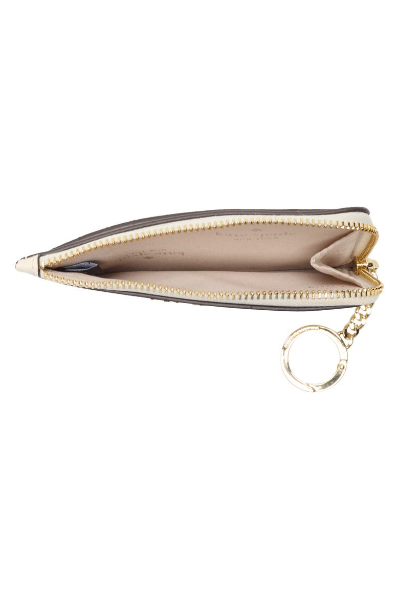madison saffiano zip card case, Alternate, color, MERINGUE