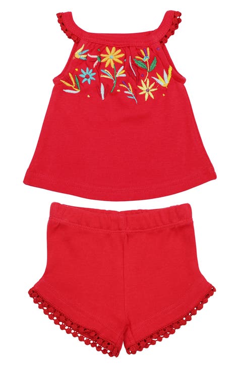 Embroidered Organic Cotton Tank & Shorts (Baby)