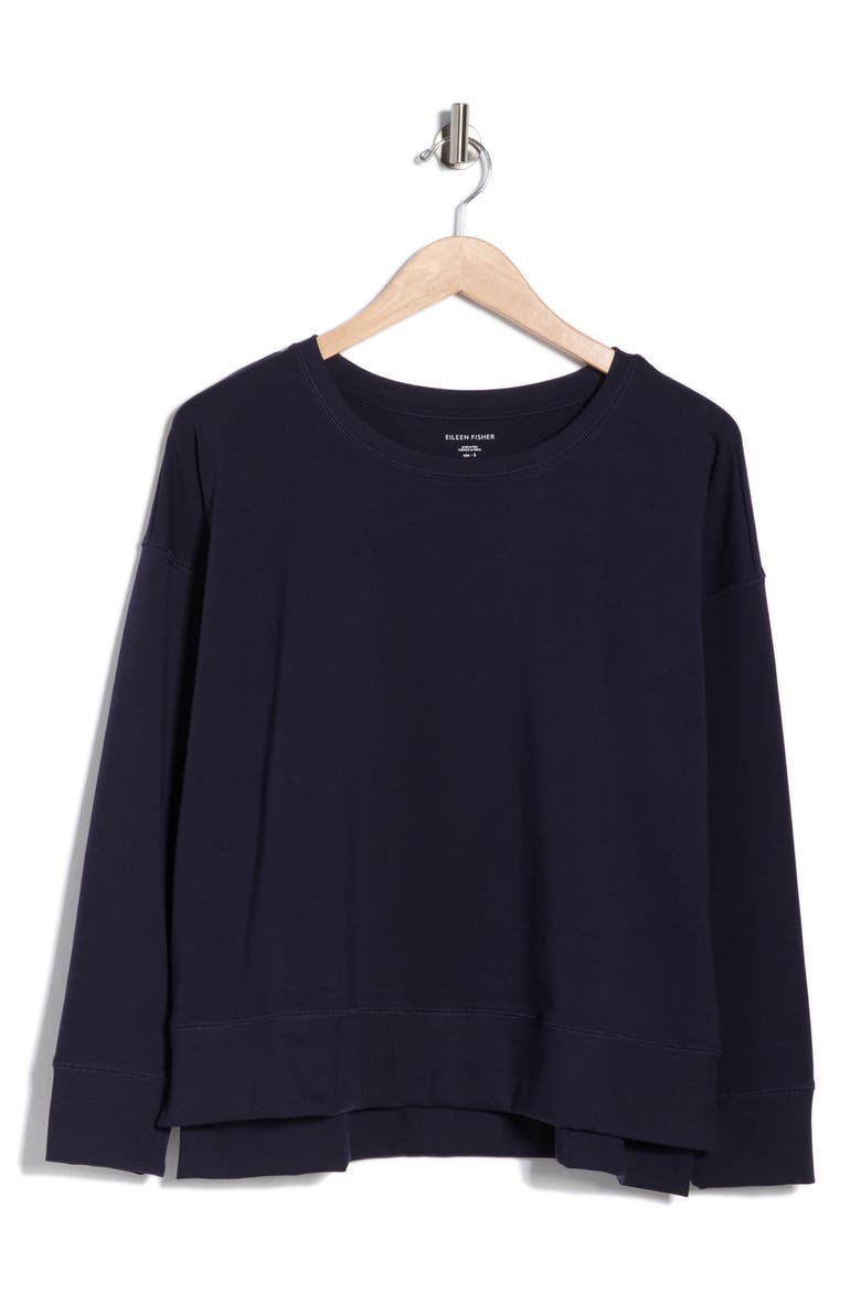 Crewneck Long Sleeve T-Shirt, Alternate, color, INK