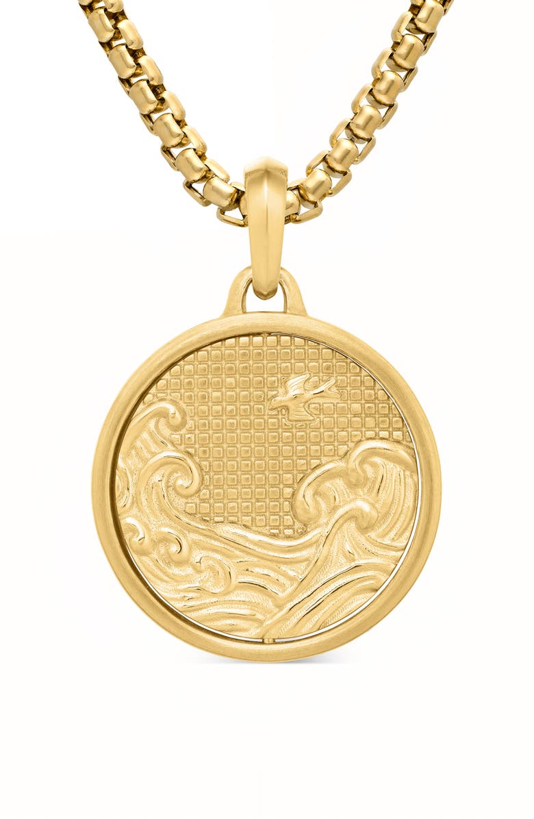 David Yurman Water & Fire Amulet in 18K Yellow Gold, Main, color, 18K Yellow Gold