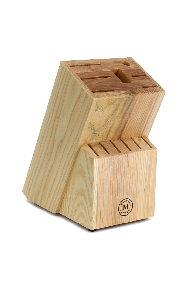 Martha Stewart Everyday 14 Piece Stainless Steel Cutlery and Wood Block Set, Alternate, color, Mint