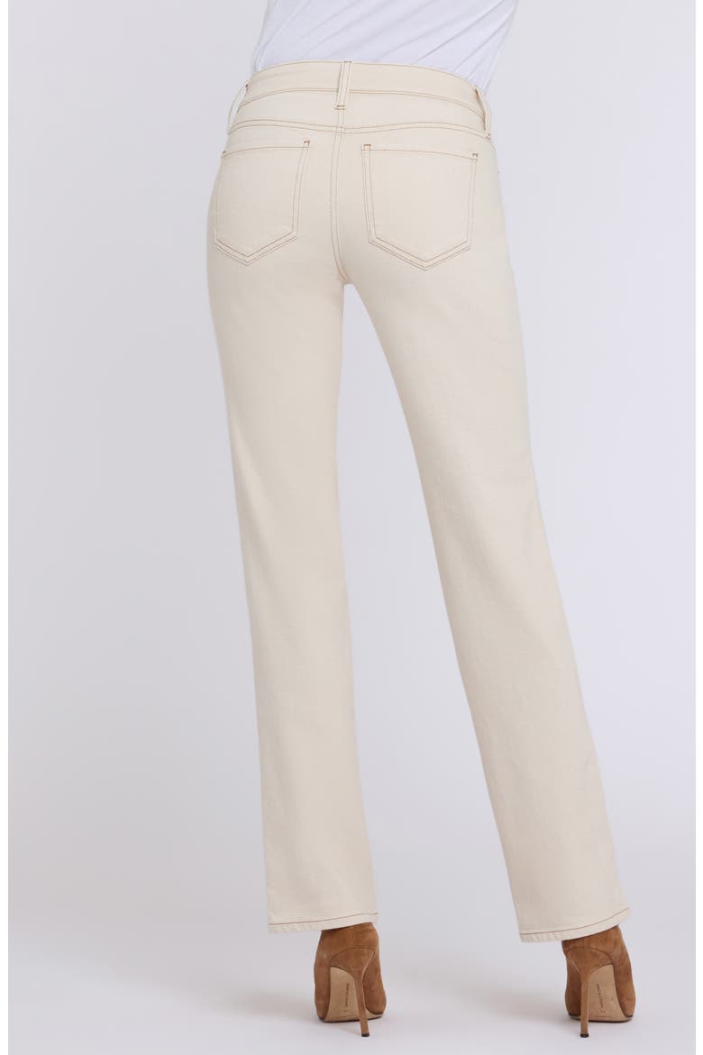 Marilyn Topstitch Detail Straight Leg Jeans, Alternate, color, LIGHT OATMEAL