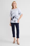 Ming Wang Abstract Print Soft Knit Tunic