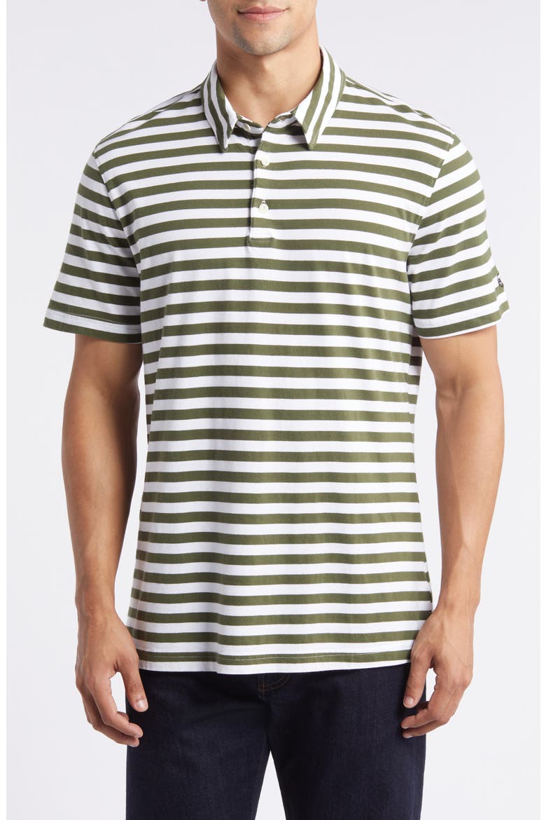 Bryce Stripe Polo, Main, color, TRUE WHITE/NEW SPRUCE