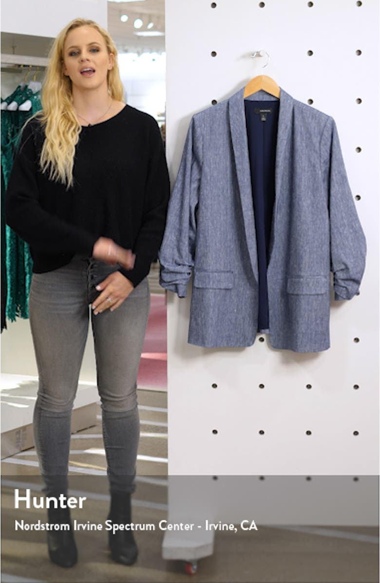 Stretch Linen Blend Blazer, sales video thumbnail