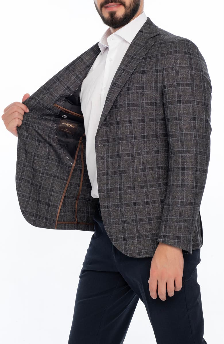 VELLAPAIS Plaid Sport Coat, Alternate, color, Dark Grey