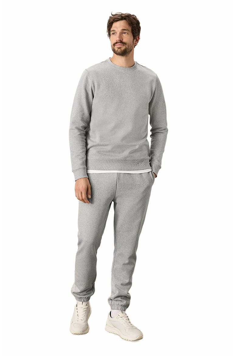 Organic Cotton Cloud Brushed Fleece Crew Sweatshirt, Main, color, Heather Grey