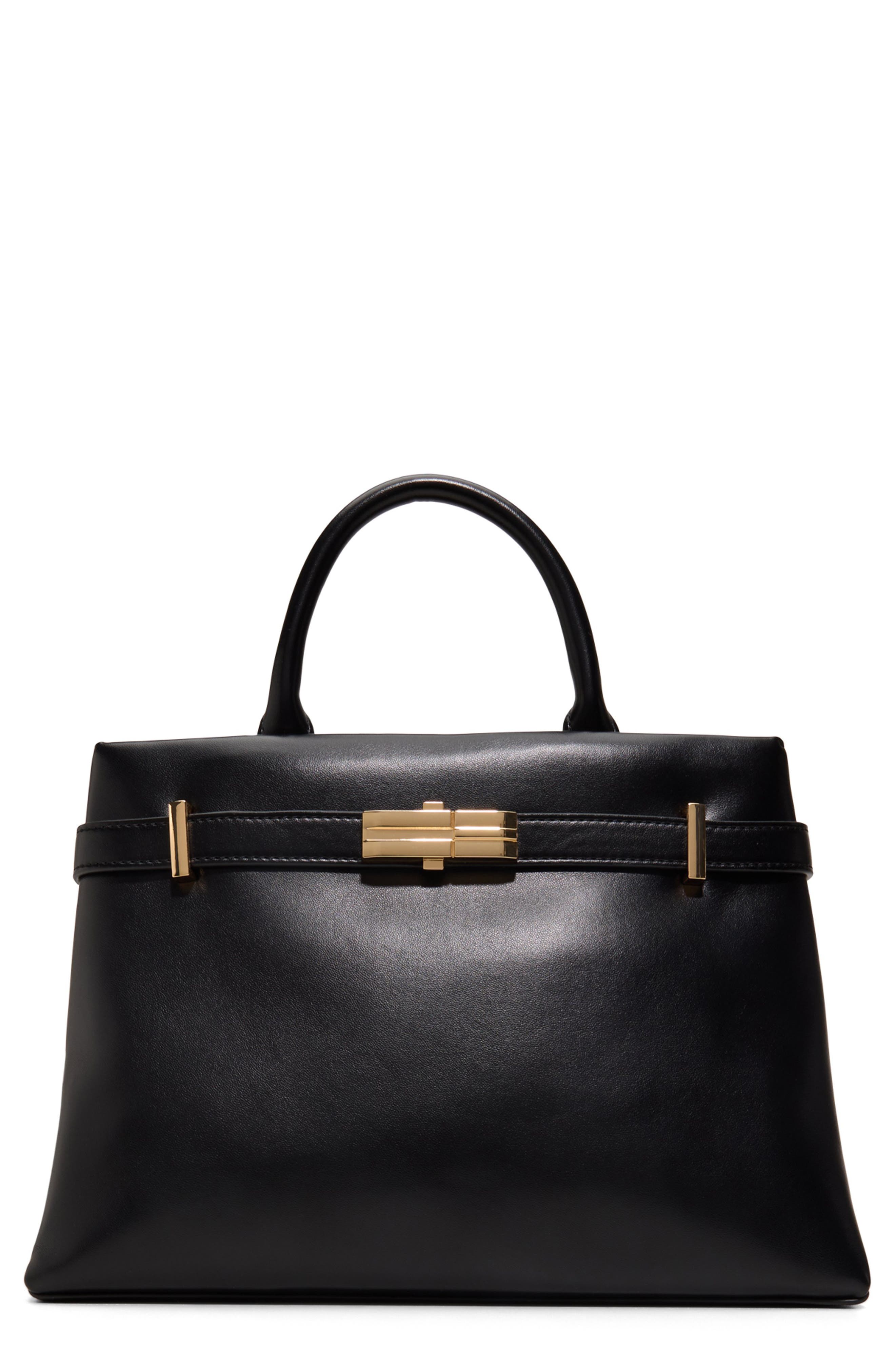 ALDO Alicie Faux Leather Tote, Main, color, Black