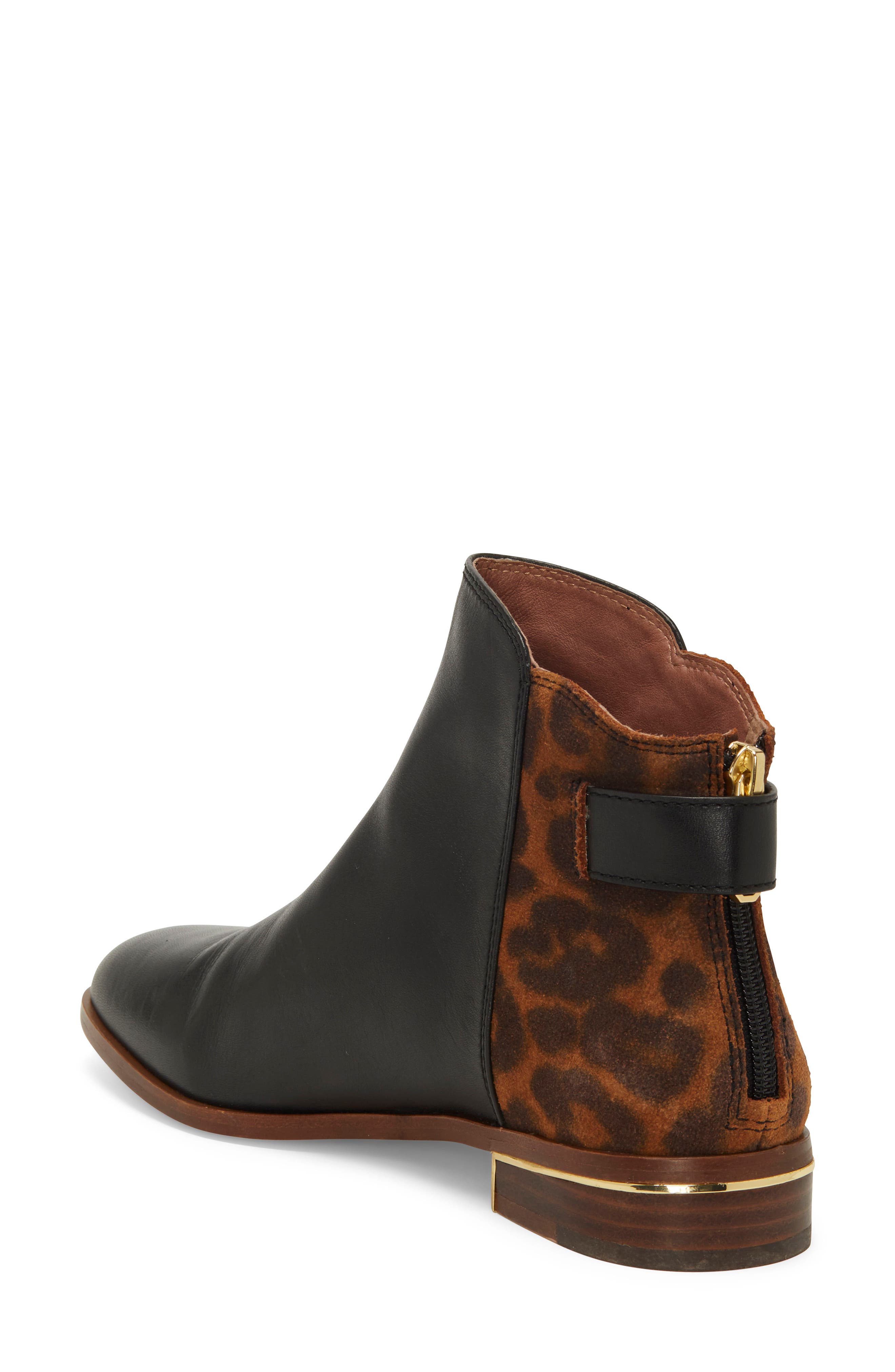 Tangie Bootie, Alternate, color, BLACK LEATHER/ ANIMAL PRINT