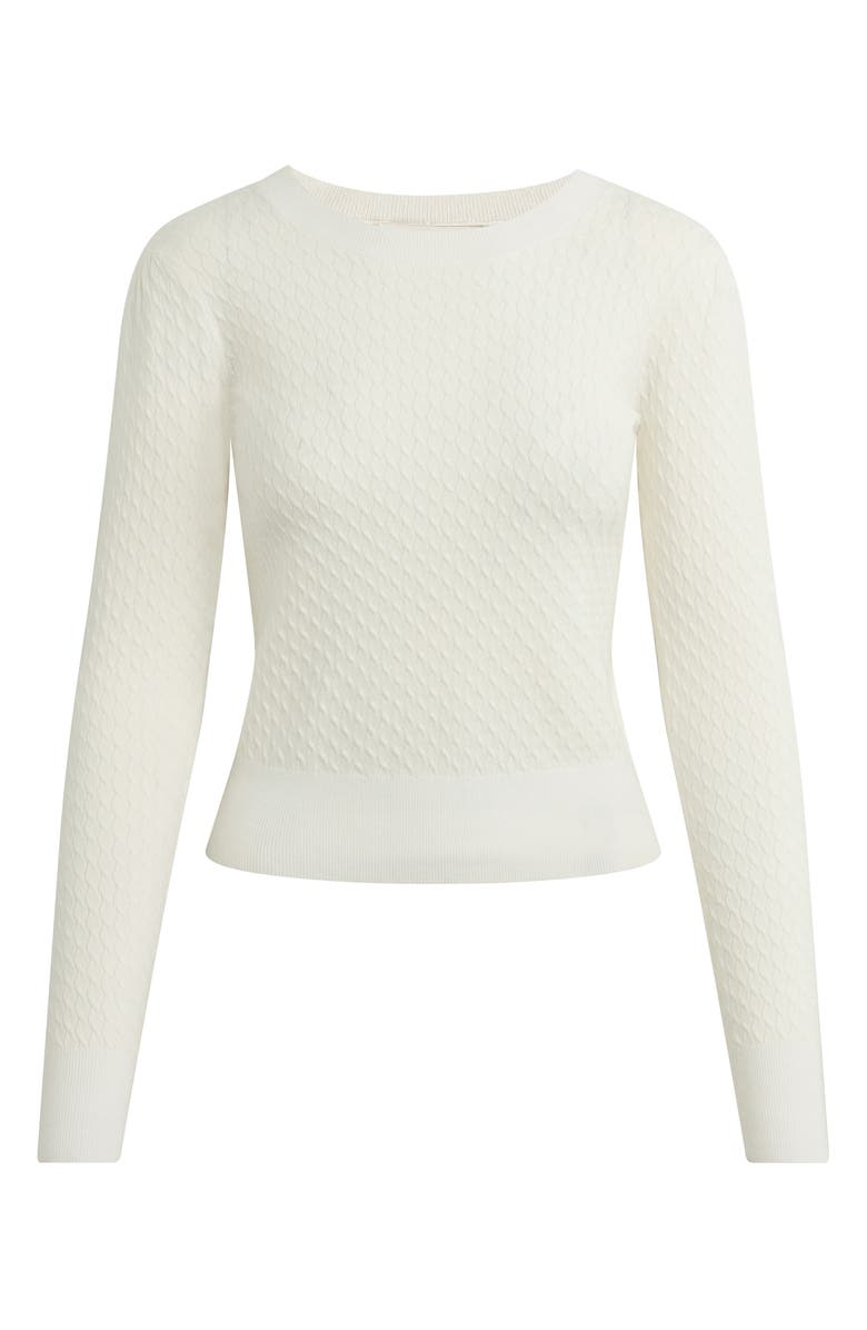 Favorite Daughter The Career Girl Textured Crewneck Sweater, Alternate, color, White