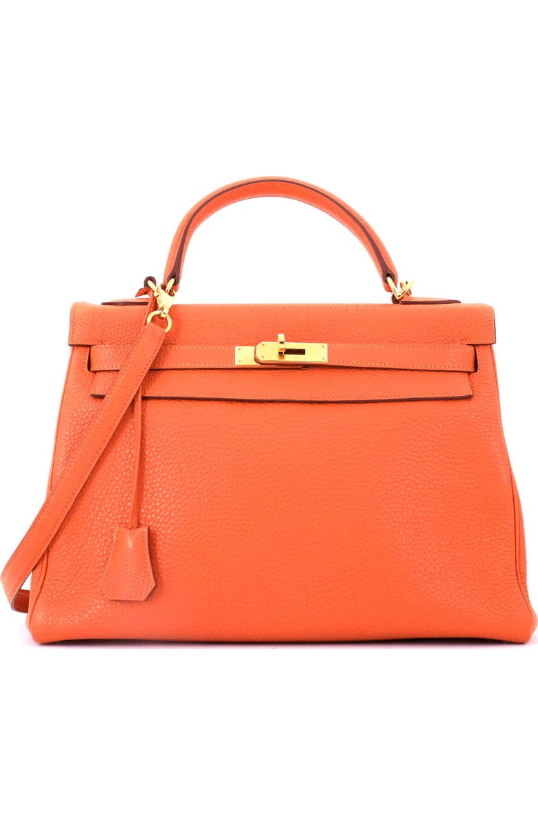 Pre-Owned Hermes Kelly Handbag Orange Togo with Gold Hardware 32, Main, color, Orange H