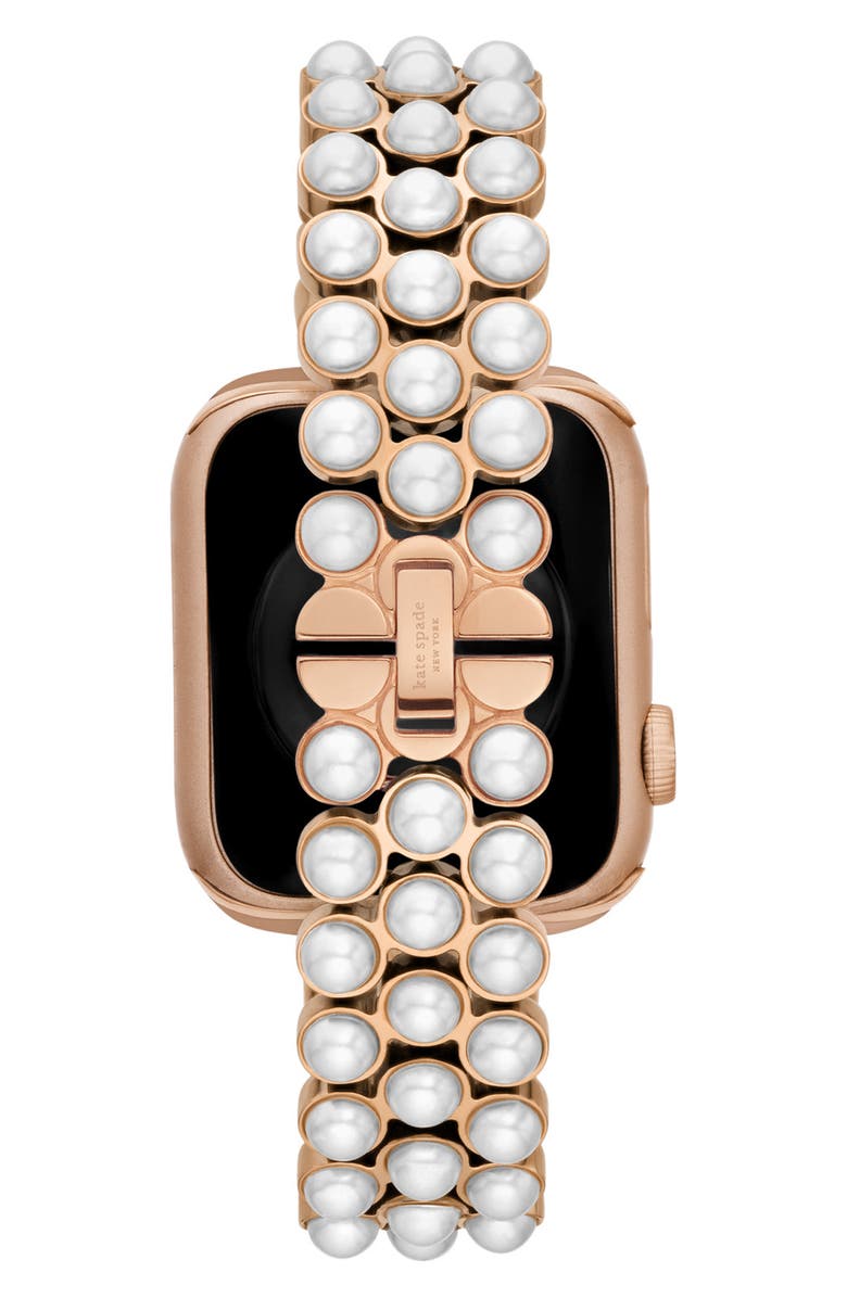 Kate Spade New York faux pearl 16mm Apple Watch<sup>®</sup> bracelet watchband, Alternate, color, 