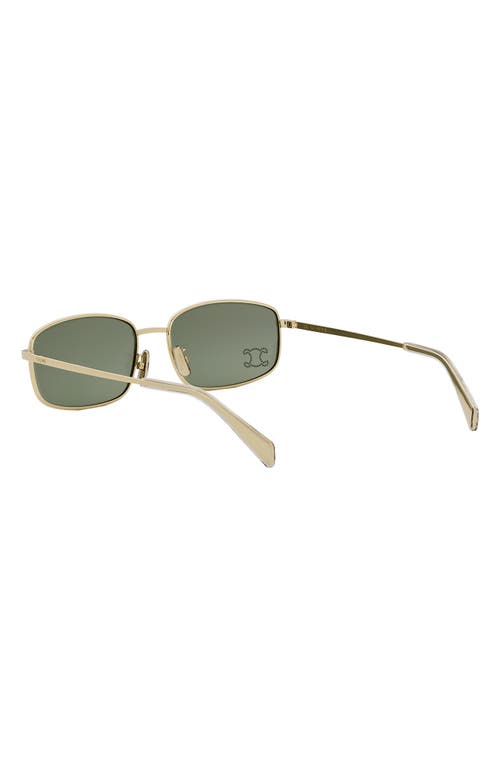 Celine Triomphe 60mm Rectangular Sunglasses In Green