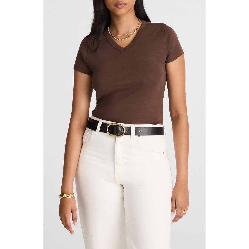 Madewell V-neck Baby Tee In Brown