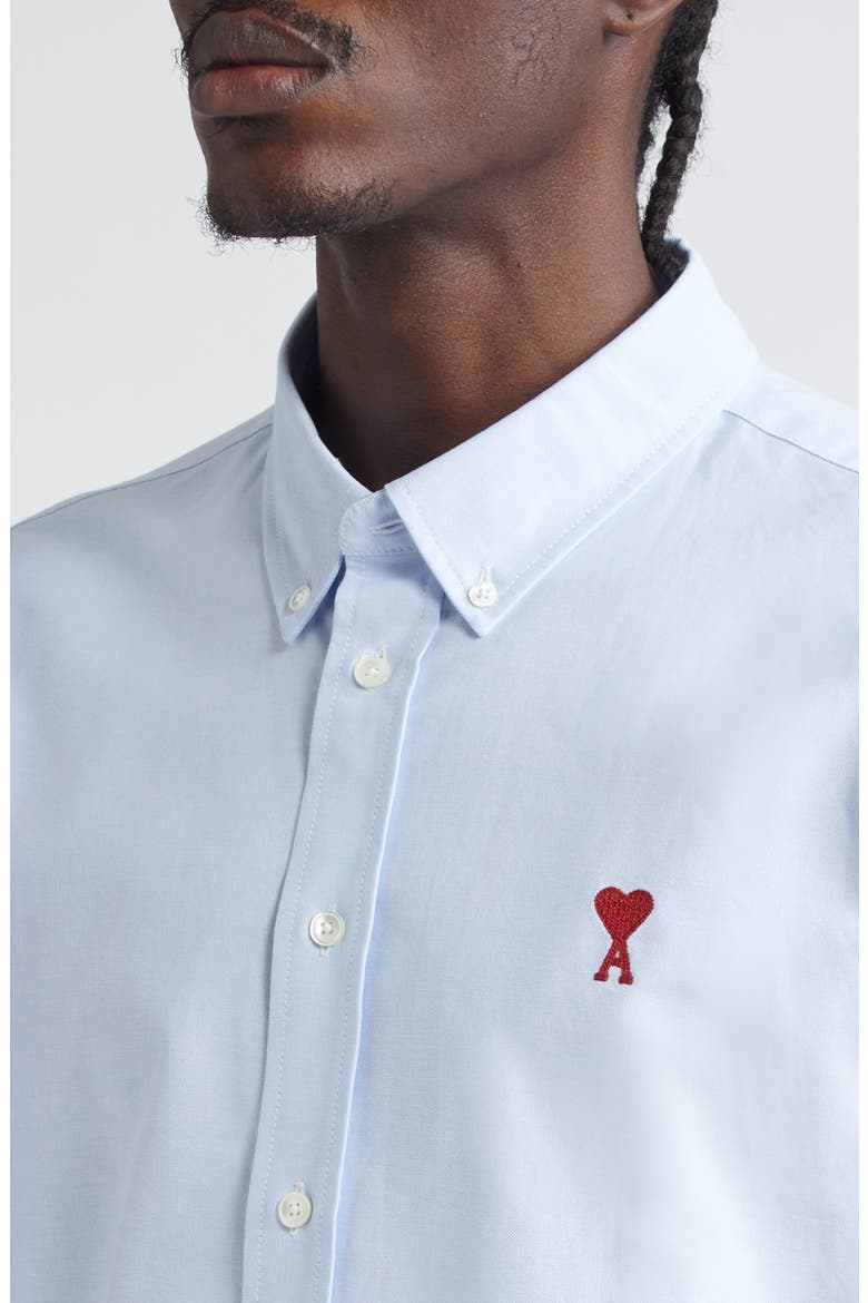 Ami De Coeur Cotton Oxford Button-Down Shirt, Alternate, color, 450 BLEU CIEL