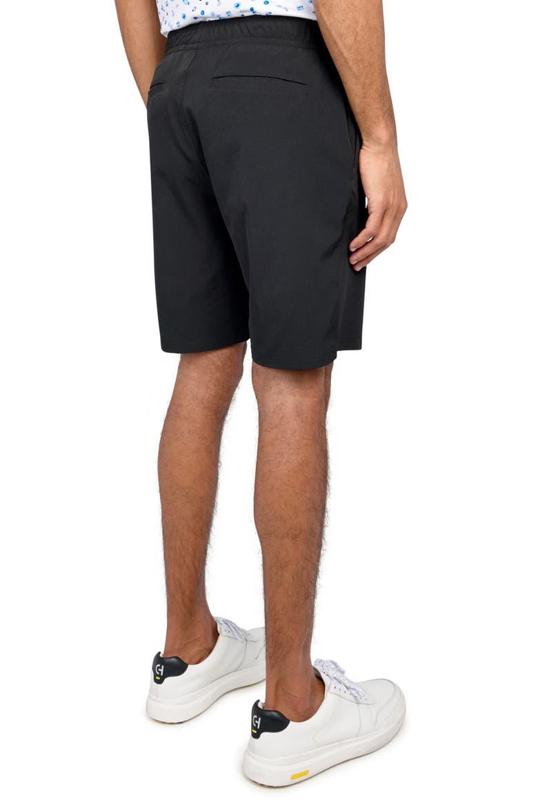 Regular Fit Solid Recycled Performance Drawstring Golf Shorts, Alternate, color, BLACK