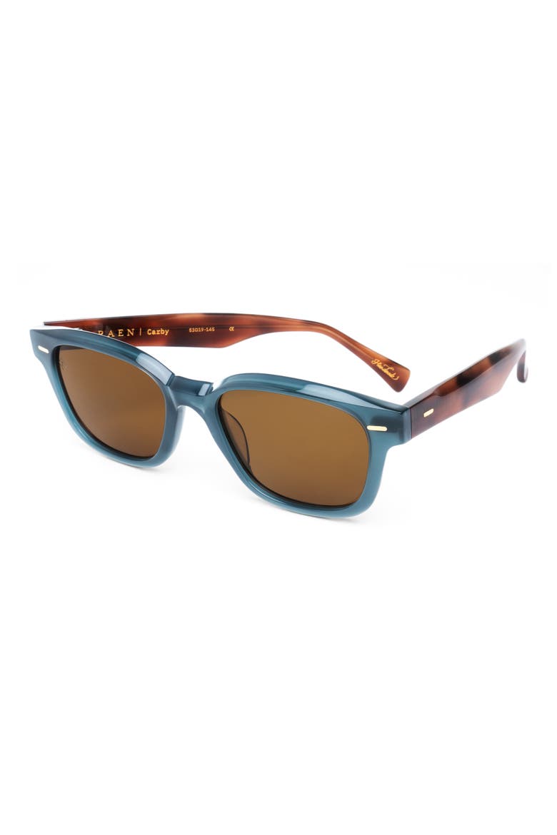 Carby 53mm Polarized Round Sunglasses, Alternate, color, CITRUS/ VIBRANT BROWN POLAR