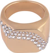 Laundry by Shelli Segal Crystal Geometric Signet Ring