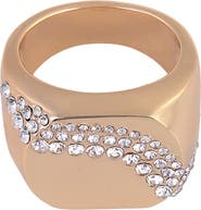 Laundry by Shelli Segal Crystal Geometric Signet Ring