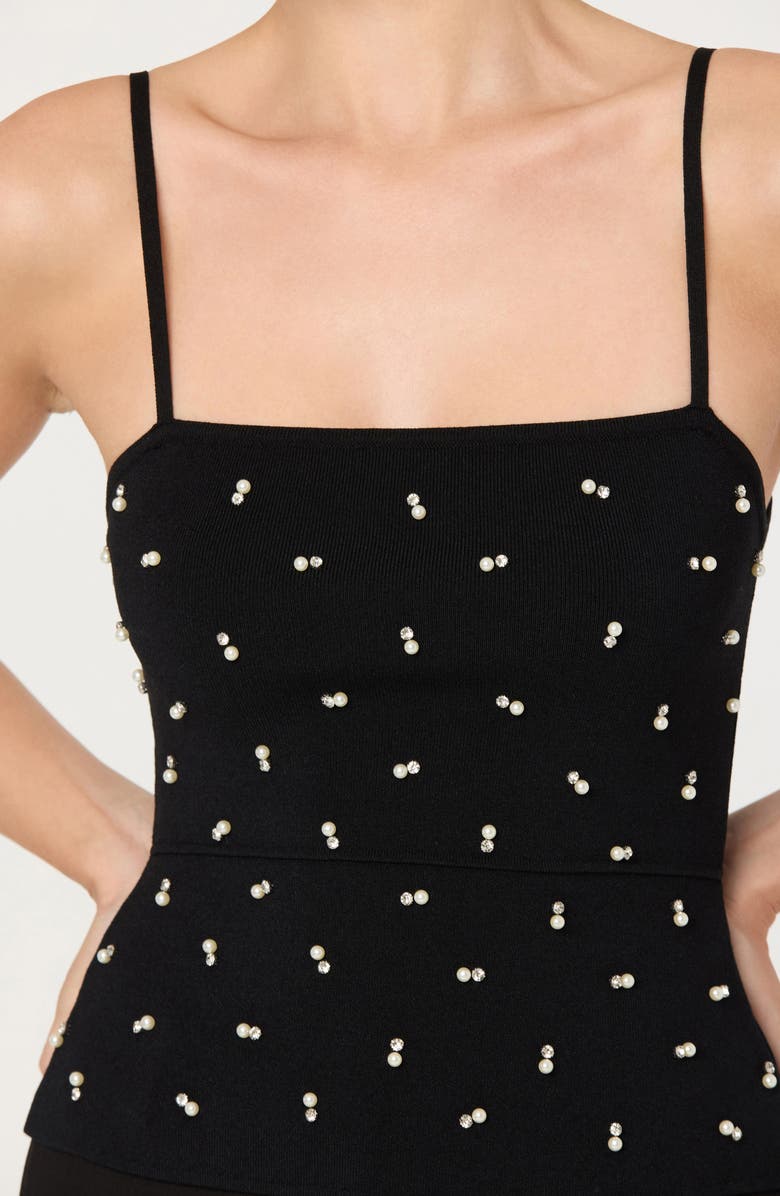 ASTR the Label Adde Jewel Embellished Sweater Camisole, Alternate, color, Black