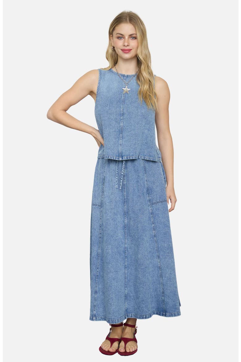 Denim Maxi Skirt, Alternate, color, DENIM