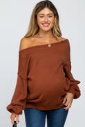 PinkBlush Boat Neck Bubble Sleeve Sweater