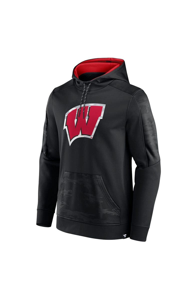 FANATICS Men's Fanatics Branded Black Wisconsin Badgers On The Ball Pullover Hoodie, Alternate, color, 