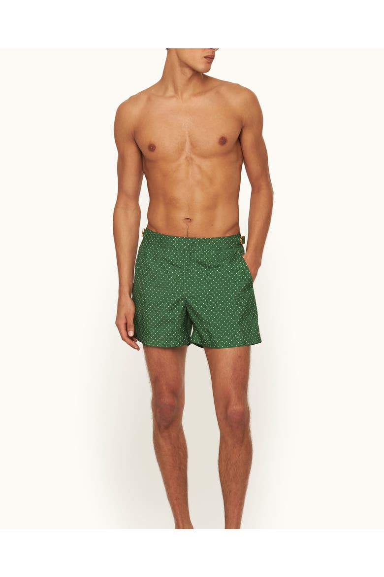 Setter Polka-Dot Tailored-Fit Swim Shorts, Alternate, color, Agave Green