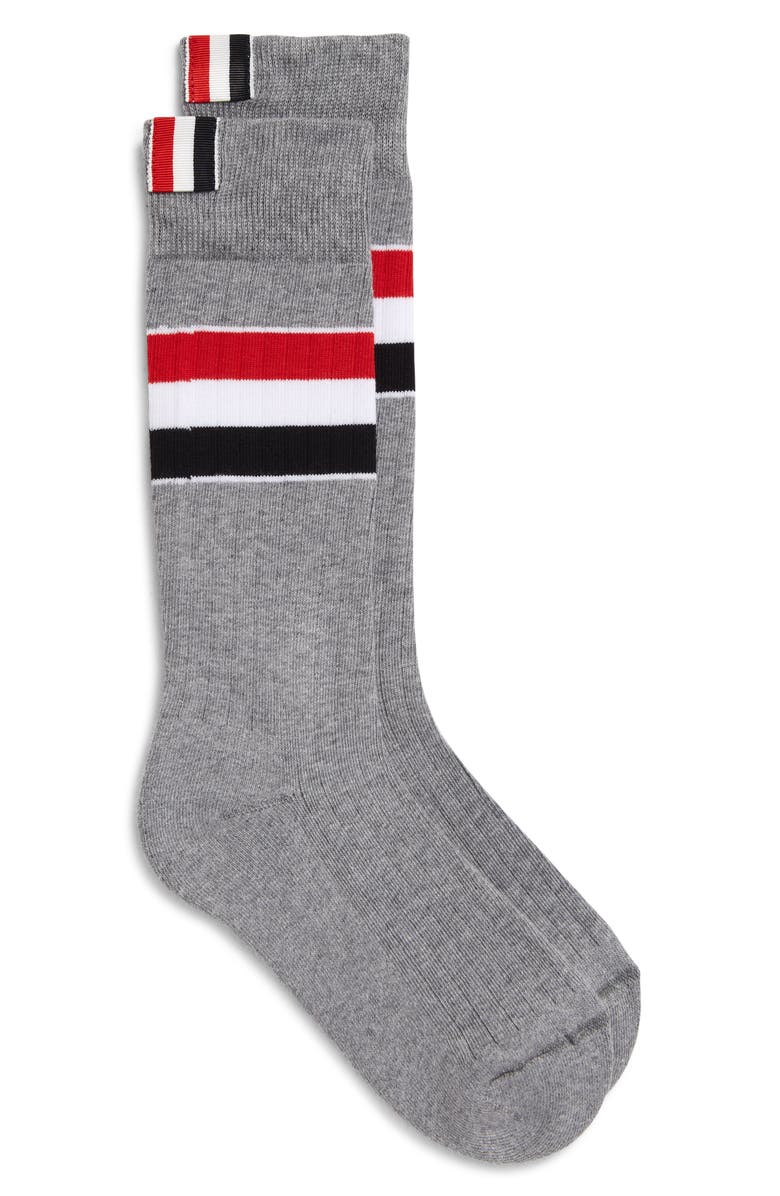 Thom Browne RWB Stripe Rib Athletic Mid Calf Socks, Main, color,
