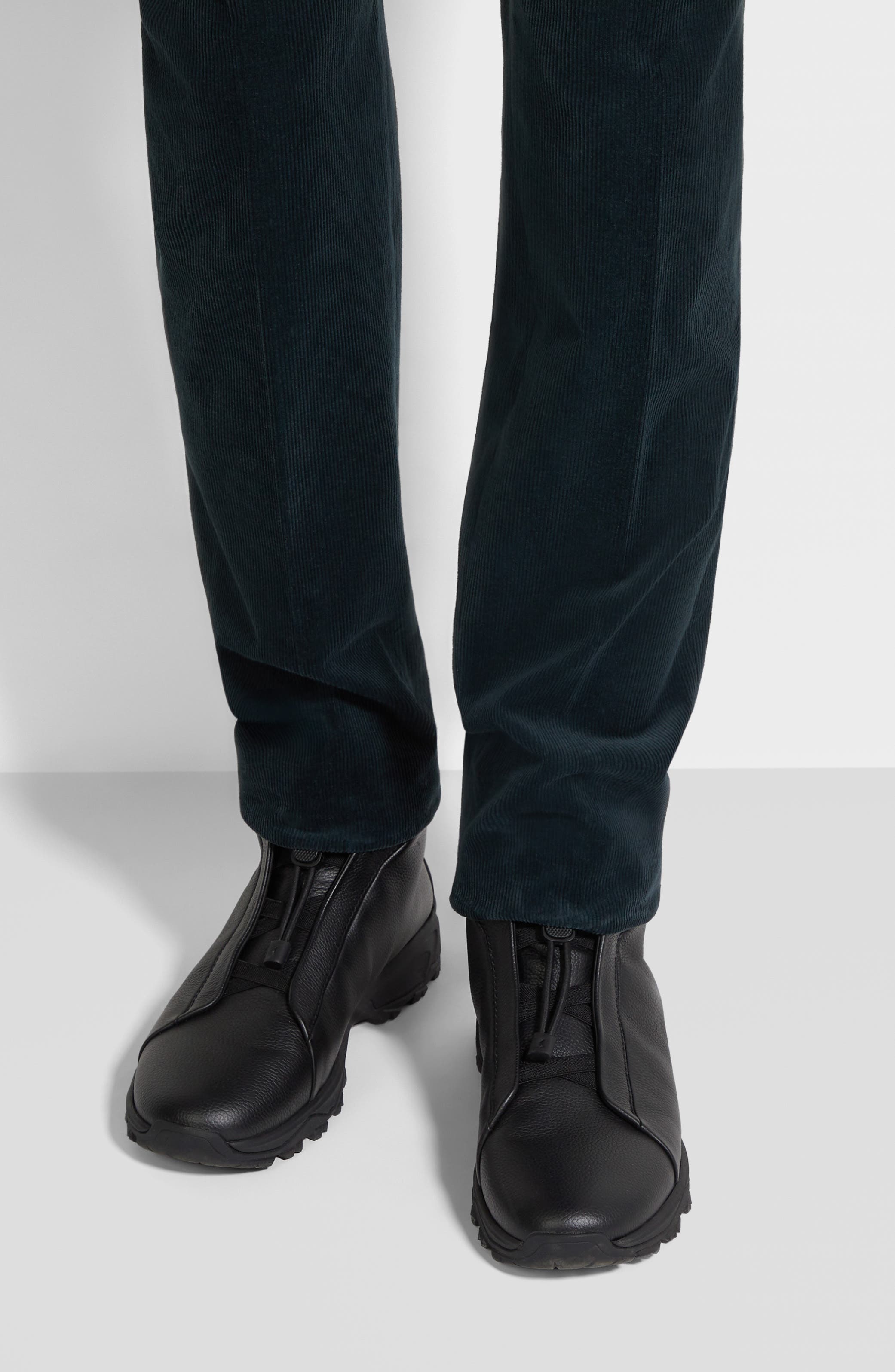 ZEGNA Triple Stitch<sup>™</sup> Vetta High Top Sneaker, Alternate, color, Black