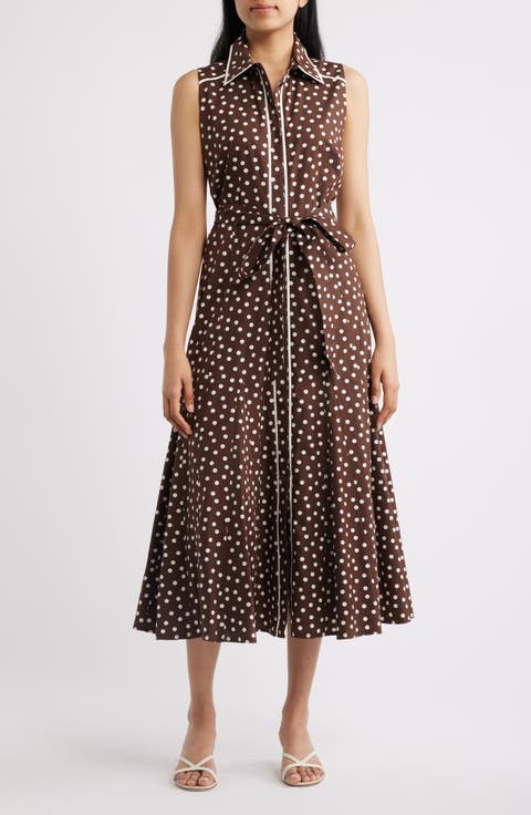 Polka Dot Midi Shirtdress (Regular & Petite)