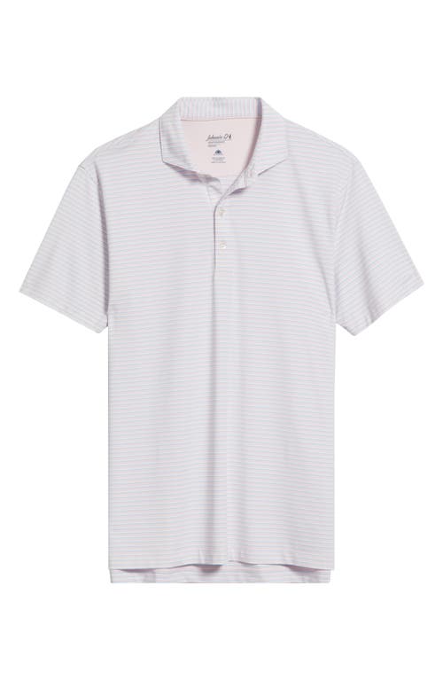 Johnnie-o Rex Stripe Performance Jersey Polo In White