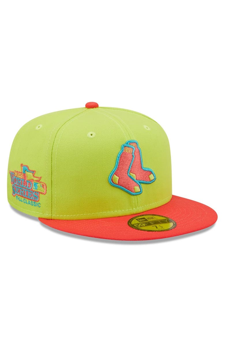 New Era Men's New Era Green/Red Boston Red Sox Cyber Highlighter 59FIFTY Fitted Hat, Main, color, 