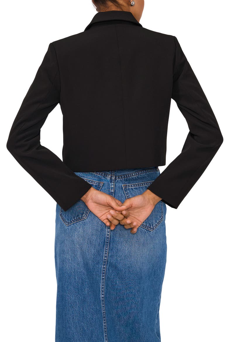 Double Breasted Crop Blazer, Alternate, color, RICH BLACK