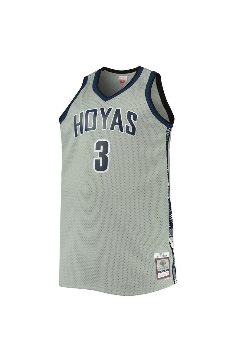 Mitchell & Ness Men's Mitchell & Ness Allen Iverson Gray Georgetown Hoyas Big & Tall 1995/96 Replica Player Jersey, Alternate, color, Gray