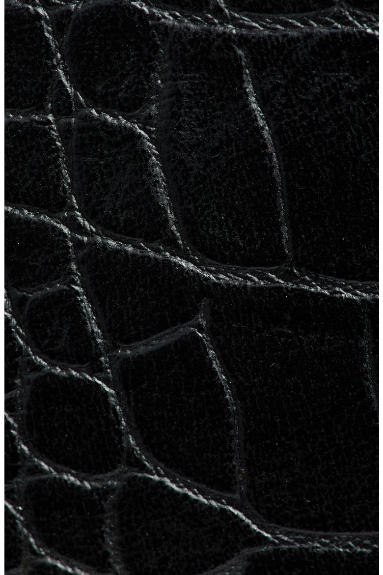Circle Buckle Croc Embossed Belt, Alternate, color, BLACK