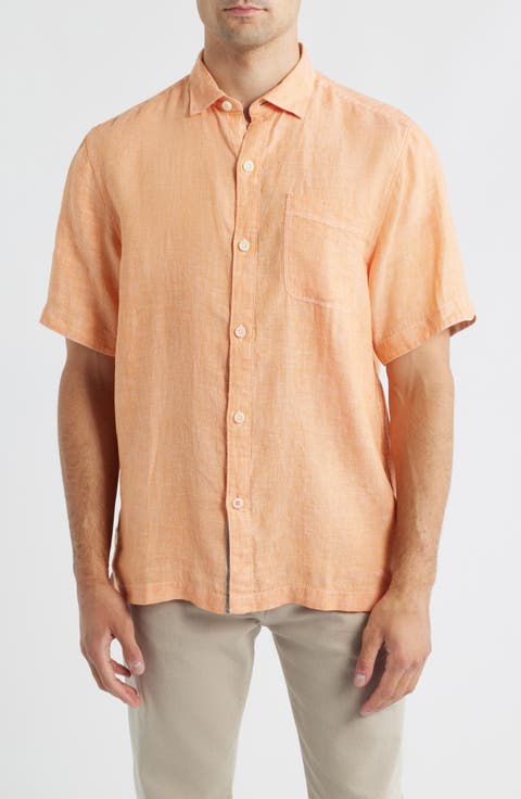 Paradise Breezer Short Sleeve Linen Button-Up Shirt