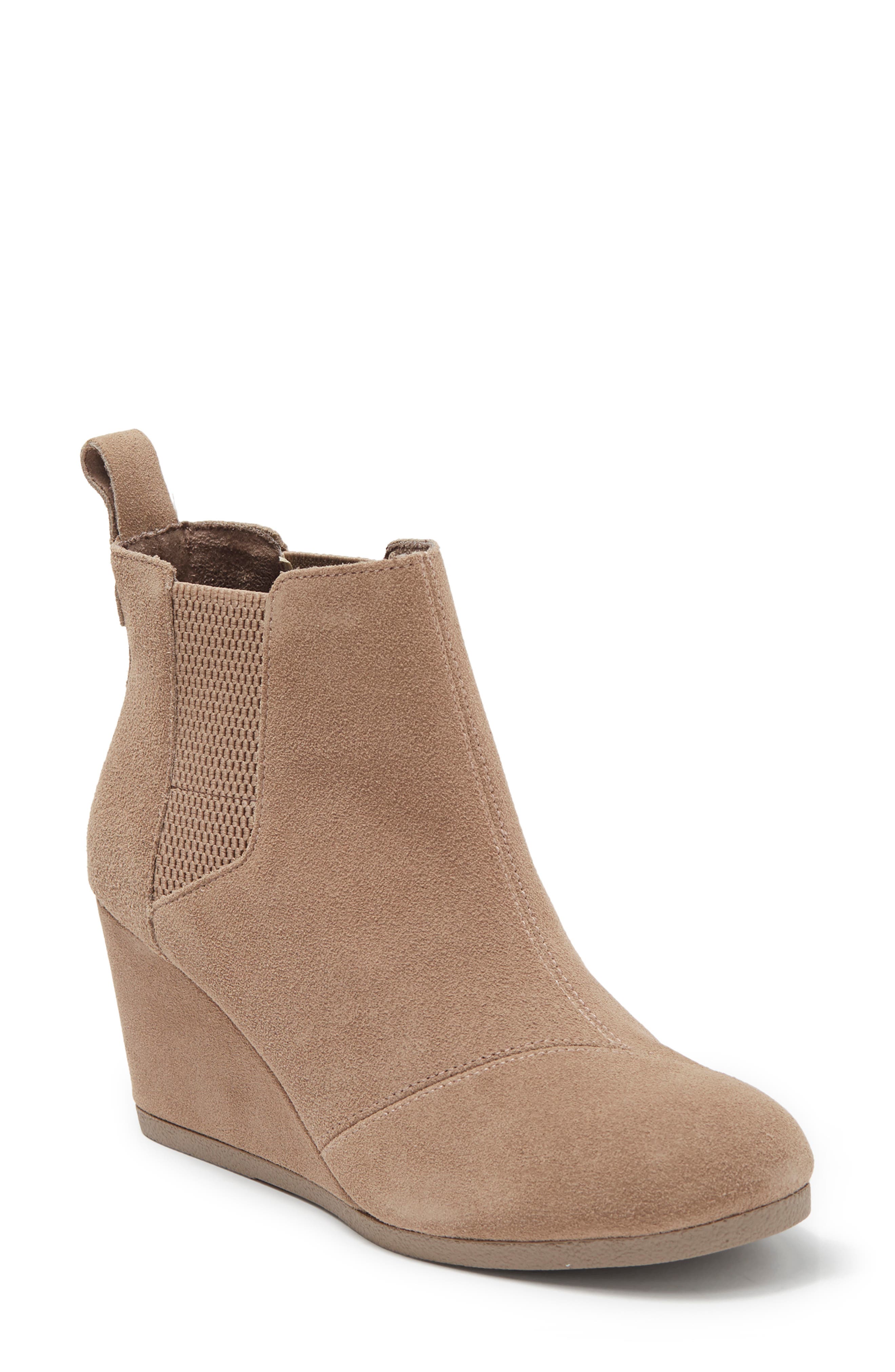 Kayley Wedge Bootie, Main, color, TAUPE GREY SUEDE
