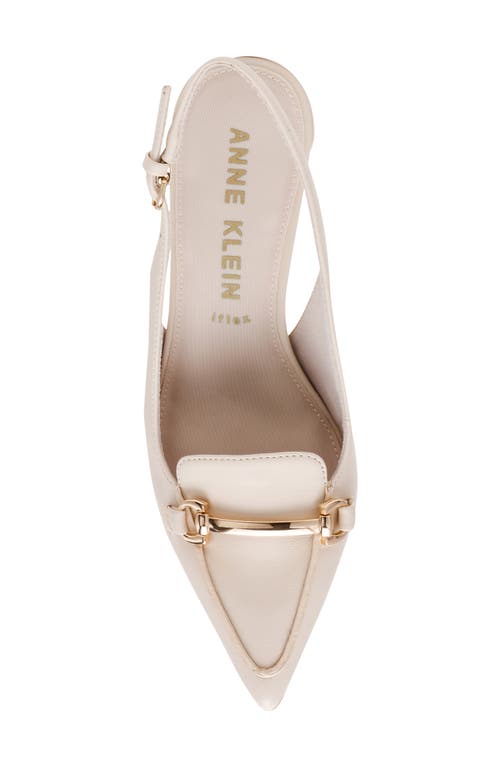 Anne Klein Royce Slingback Pointed Toe Pump In White