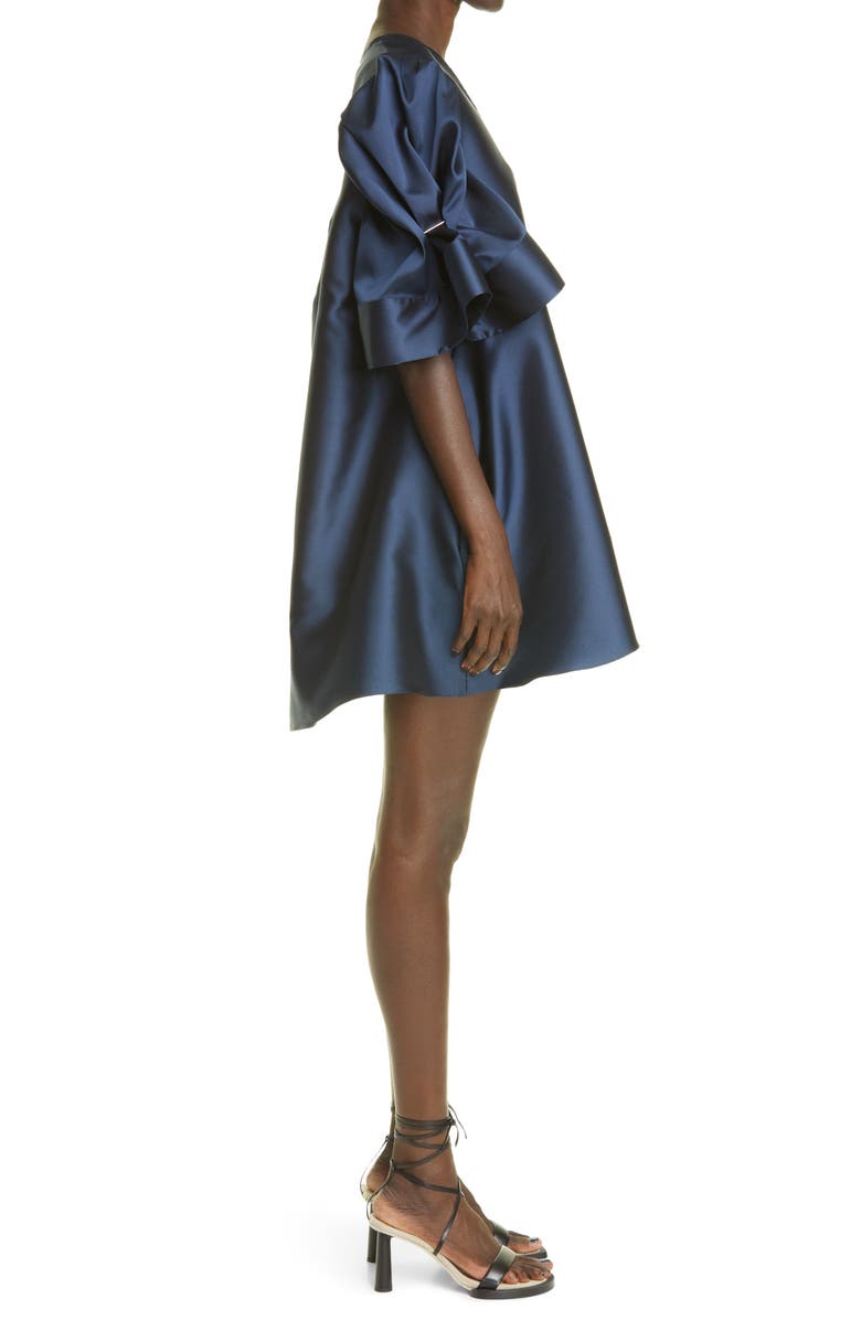 Kimberly Goldson Paisley Ruffle Sleeve Satin Shift Dress, Alternate, color, 