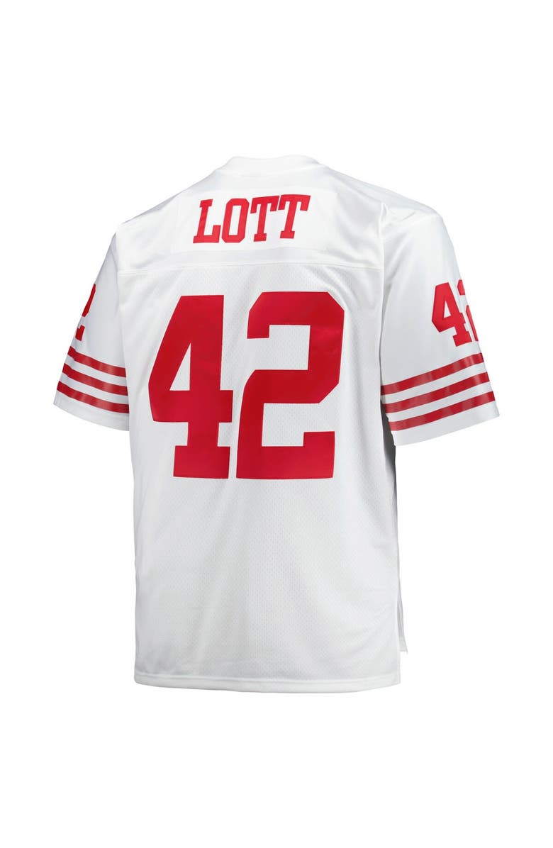 Mitchell & Ness Men's Mitchell & Ness Ronnie Lott White San Francisco 49ers Big & Tall 1990 Retired Player Replica Jersey, Alternate, color, White
