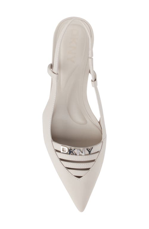 Dkny Mikado Slingback Pointed Toe Flat In Soft White