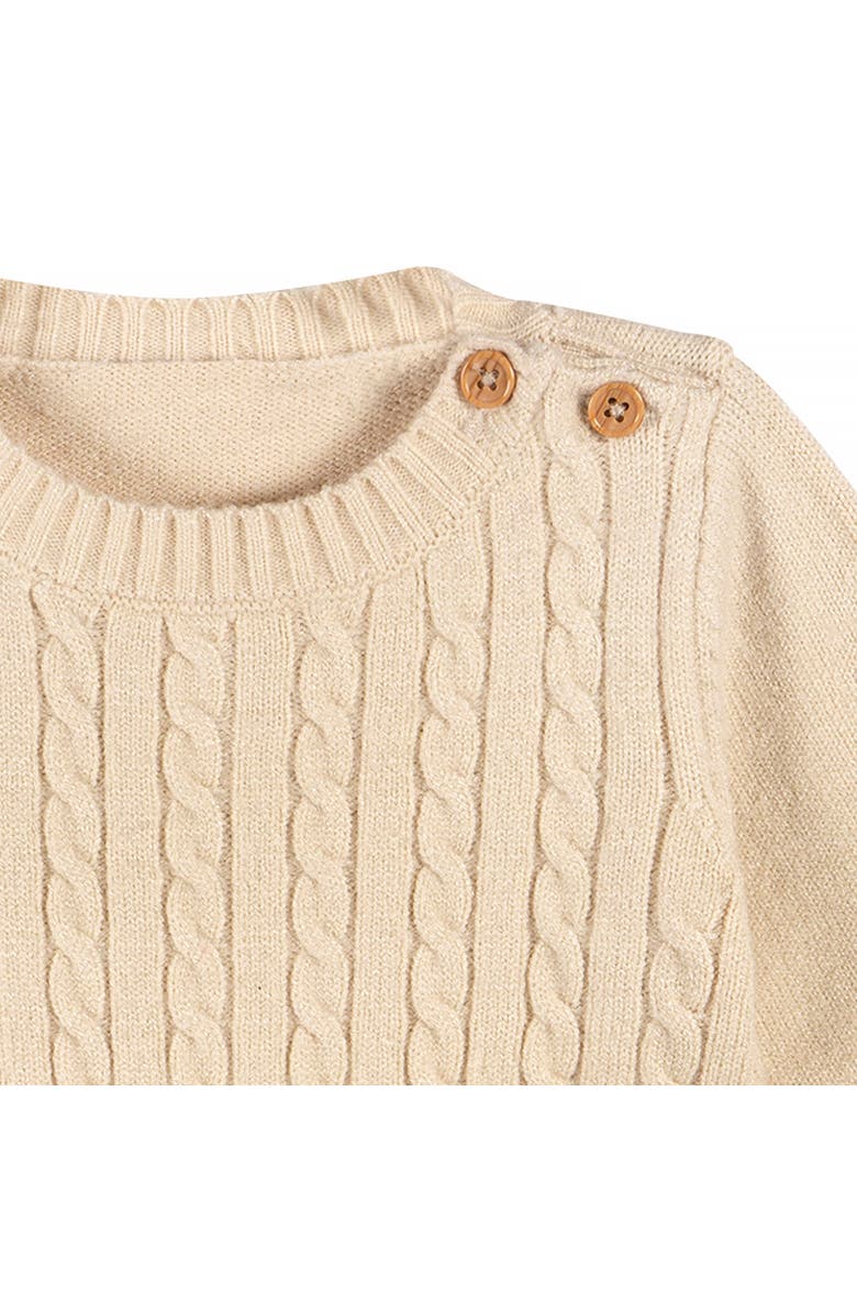 Just Born Cable Knit Sweater 2-Piece Set, Alternate, color, Tan