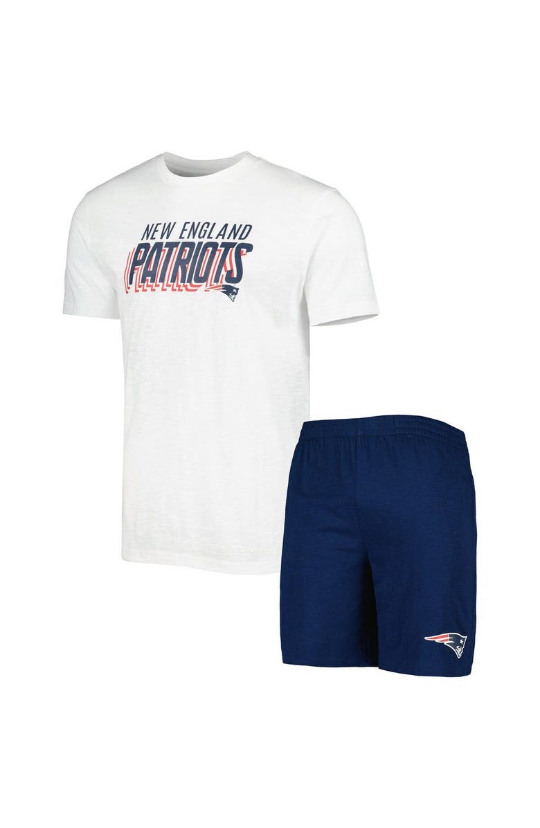 CONCEPTS SPORT Men's Concepts Sport Navy/White New England Patriots Downfield T-Shirt & Shorts Sleep Set, Main, color, Navy