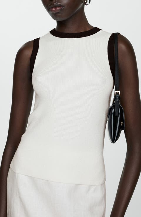 Contrast Piping Rib Tank Top