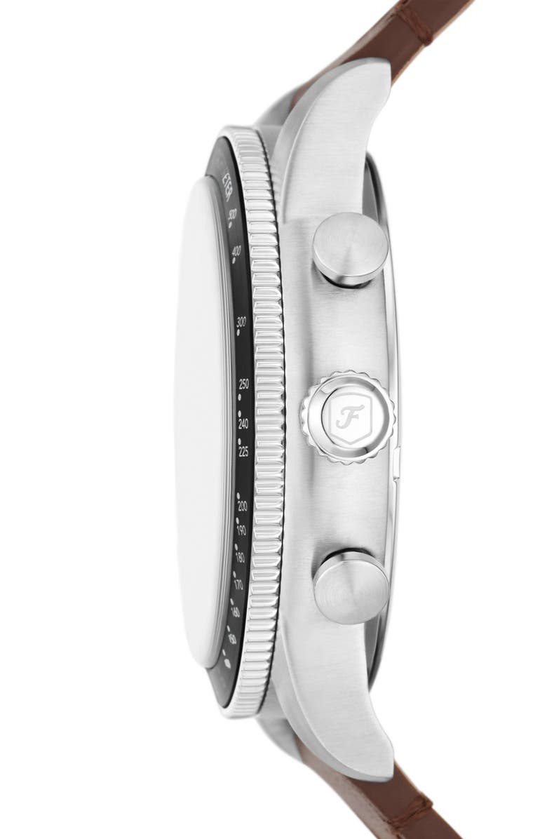 Fossil Sport Tourer Silicone Strap Chronograph Watch, 42mm, Alternate, color, Brown