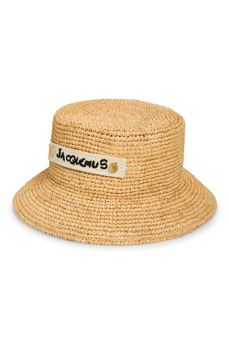 Le Bob Plage Raffia Bucket Hat, Main, color, NATURAL