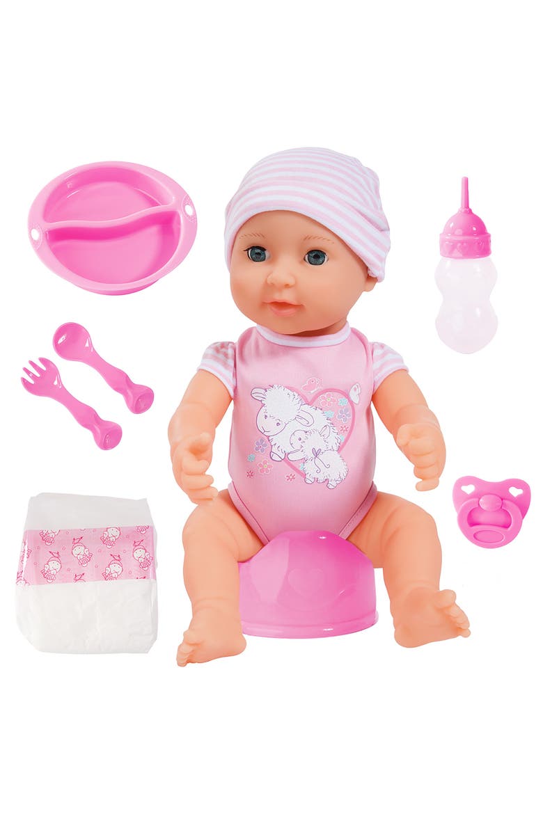 Piccolina Newborn Baby Doll 16 Inch Pink Sheep, Main, color, Multicolored